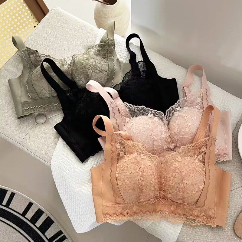 少女调整型收副乳防下垂小t胸内衣蕾丝甜美无钢圈聚拢上薄下厚文