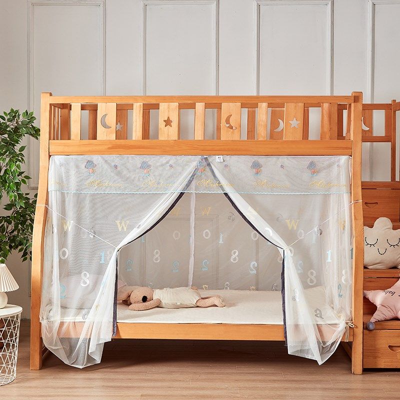 子母床蚊帐1.0m双层床下铺用1.2m1.5米儿童家用梯形纹帐加密加厚,床上用品,蚊帐,淘宝优惠券,粉丝福利购,淘宝优惠卷