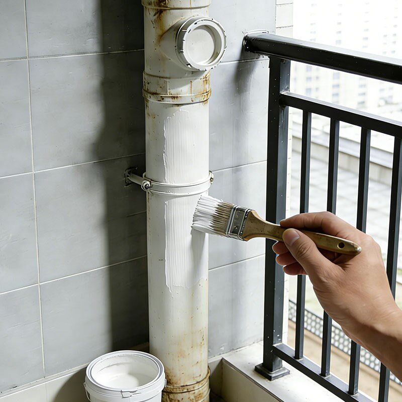 PVC下水管e改色漆防水漆卫生间塑料管 水箱空调遮丑翻新白色涂料