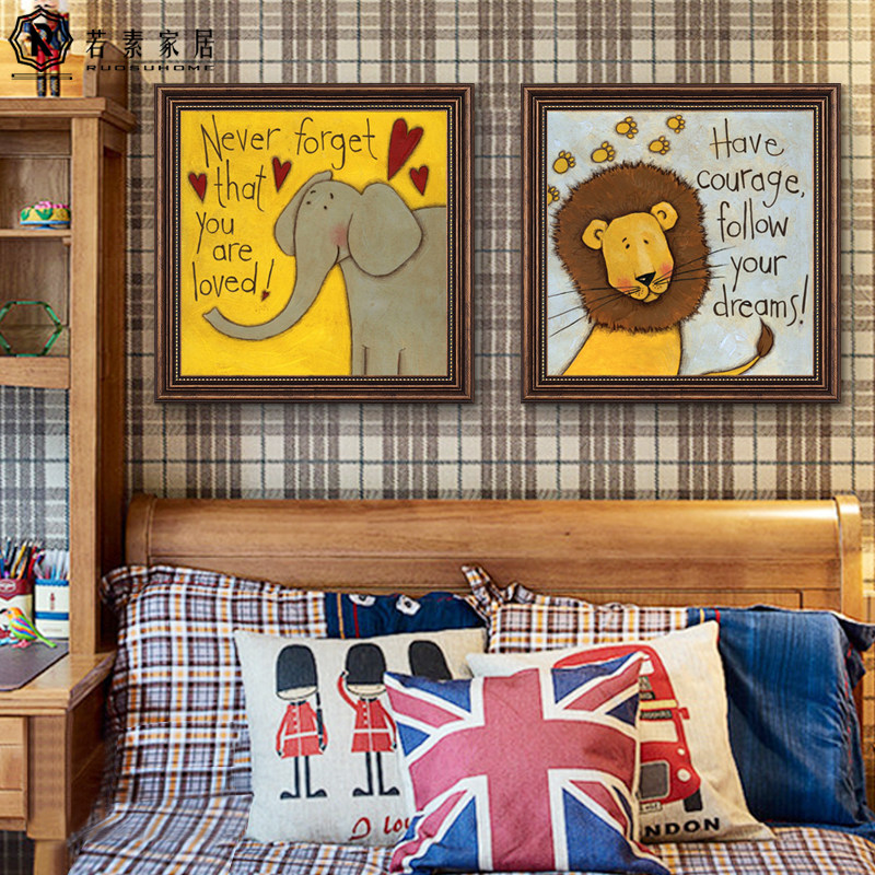 儿童房卧室装饰画挂画客厅墙面床头男孩房间美式卡通墙画女孩壁画,家居饰品,现代装饰画,淘宝优惠券,粉丝福利购,淘宝优惠卷