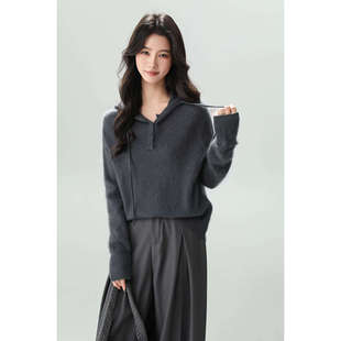 百搭款 7027新款 拉毛套头连帽毛衫