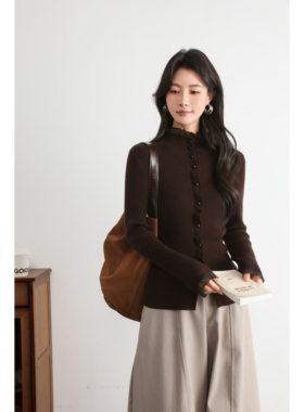 【12-27】【精仿 可机洗】5735 木耳边拼接羊毛衫