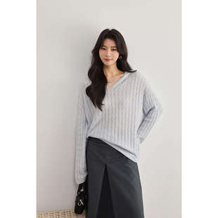 山羊绒77.7%桑蚕丝22.3% 丝羊绒衫 262g左右 6026