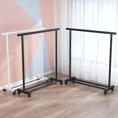 收纳单杆简易凉衣捍支架304不锈钢衣架落地晾卧室内X阳台加粗移动