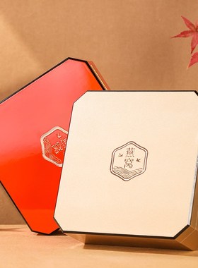 高档香槟金色橙色八角礼盒燕窝包装盒木盒25P0克盒子圆八角内盒