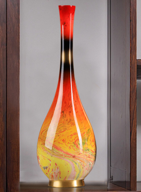 新中式铜花瓶客厅玄关酒柜装饰摆件D高级感轻奢工艺品乔迁开业礼