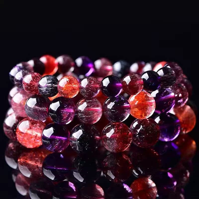 碧玺紫水晶白水晶金太阳石榴石金发绿.幽灵黄水晶