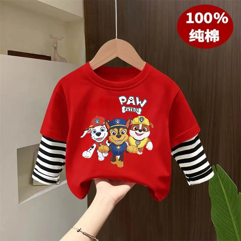 男童汪汪队纯棉长袖t恤打底衫