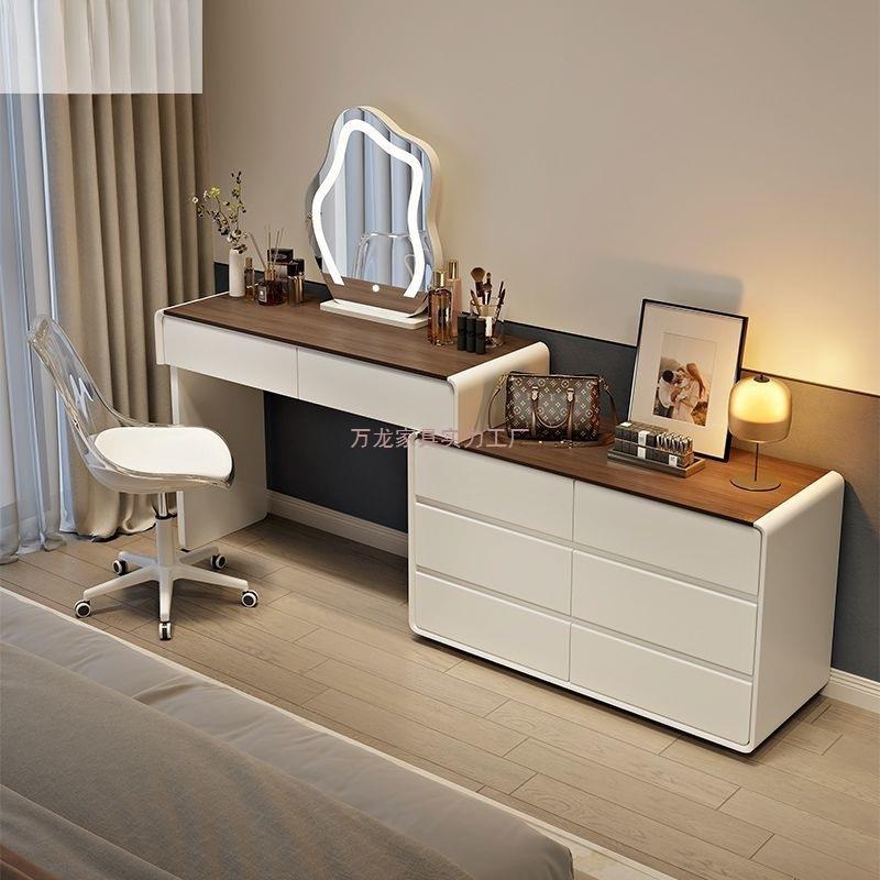 轻奢高级实木梳妆台卧室现代简约小户型化妆桌斗柜一体2025新款