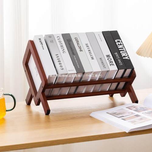 实木桌面书架立式飘窗台床头小书柜儿童书桌桌上置物架简易收纳架