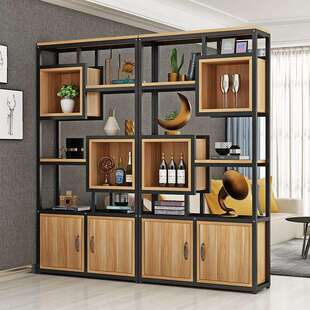 美式隔断铁艺屏风展示柜工业风置物辈客厅玄关客厅简单书辈货策墙