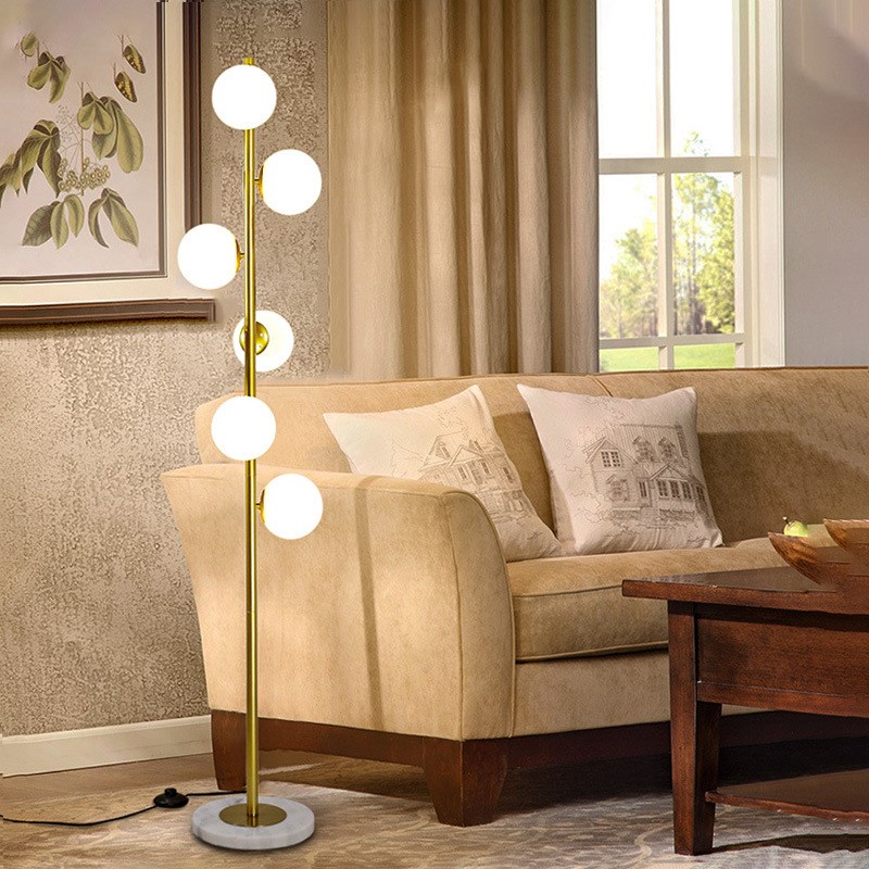 北欧后现代落地灯简约办公室客厅卧室书房创意玻璃圆球床头落地灯