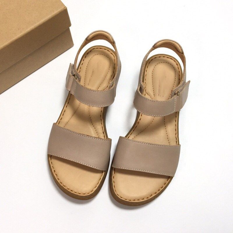 穿了脱不下来的舒适 牛皮平底防滑云脚感舒适女凉鞋养脚全真皮,女鞋,一字带凉鞋,淘宝优惠券,粉丝福利购,淘宝优惠卷