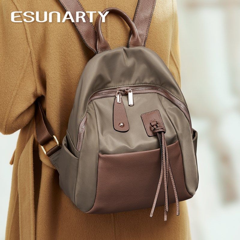 双肩包女2025新款时尚大容量轻便撞色牛津布包包休闲女士旅行背包,箱包皮具/热销女包/男包,双肩背包,淘宝优惠券,粉丝福利购,淘宝优惠卷