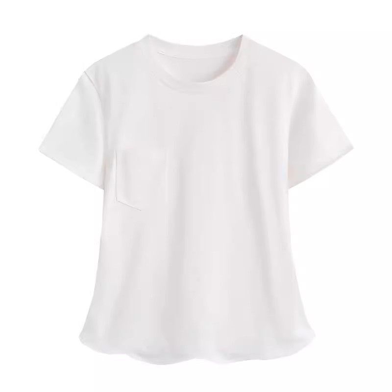 简约百搭扭扭乐修身短袖T恤2025夏季新款百搭纯色休闲打底上衣女