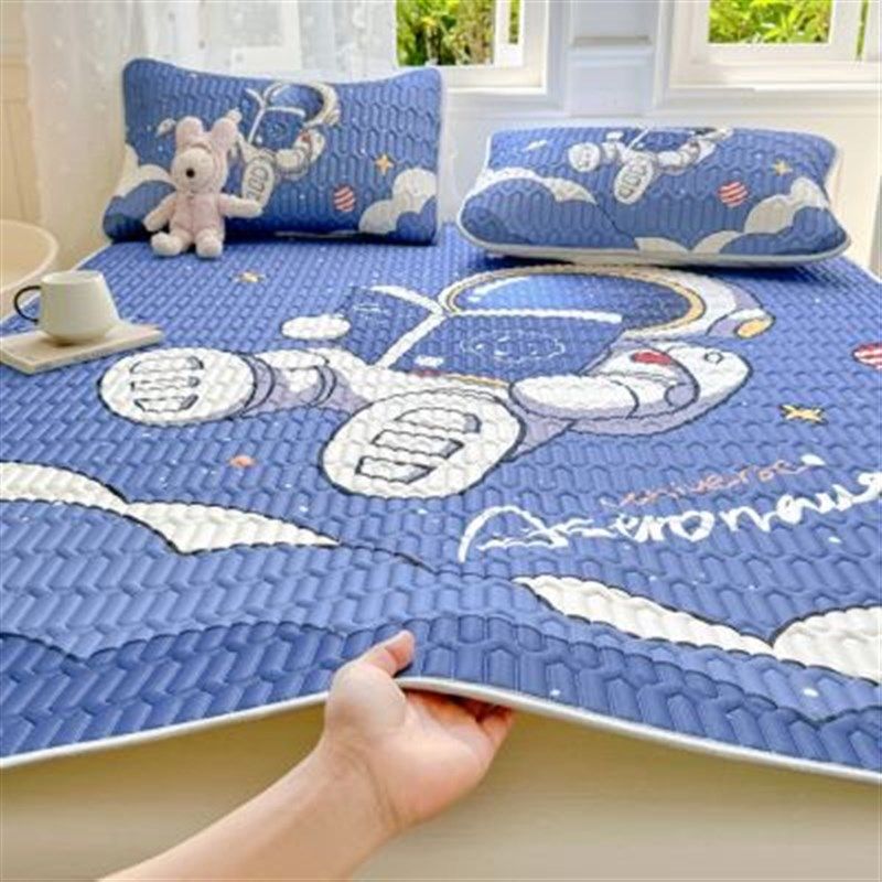 母婴A类乳胶凉席三件套2024新款卡通学生宿舍夏季冰丝席床单床垫,床上用品,乳胶席,淘宝优惠券,粉丝福利购,淘宝优惠卷