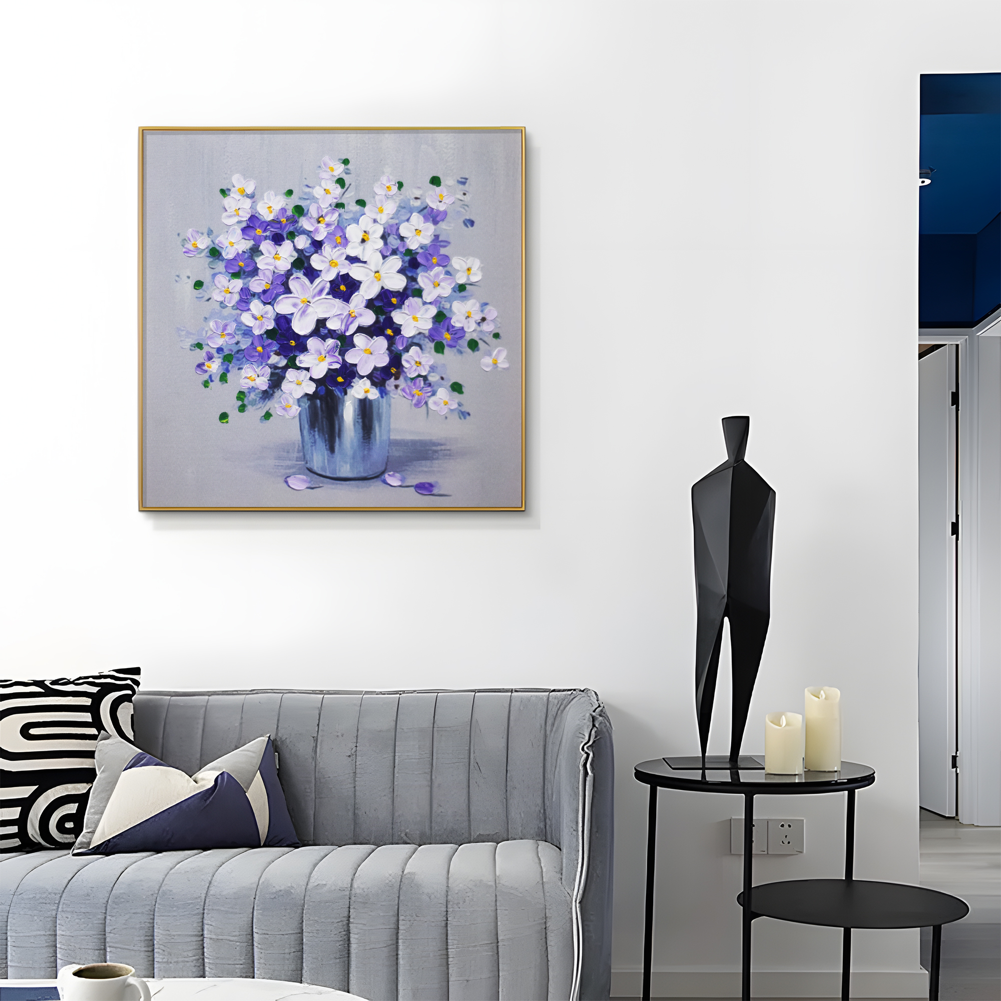 高端简约手工油画布厚肌理