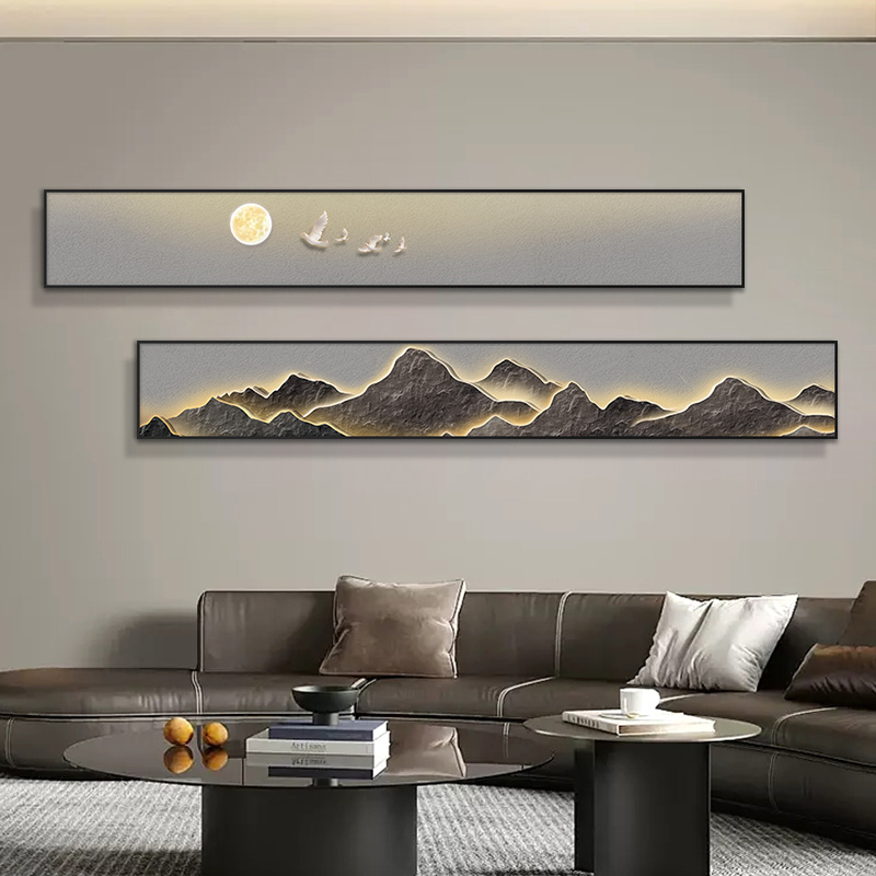 晶瓷装饰画沙发背景墙有