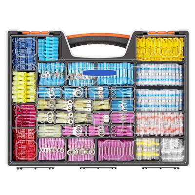 跨境1500PCS盒装 BHT热缩插簧插片圆形端子/焊锡环/T型免破线