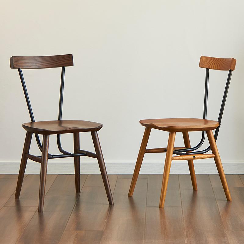 实木靠背餐椅商用白蜡木现代简约咖啡厅小户型餐厅家用吃饭椅子