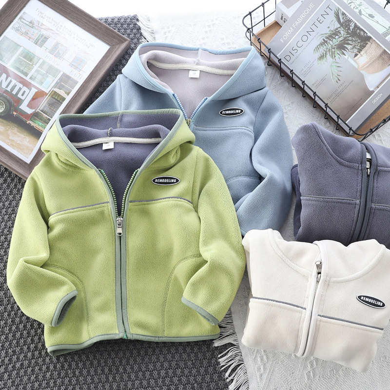 奥粒绒连帽儿童外套抗静电宝宝拉炼衫秋冬童装男童休闲一体绒上衣,童装/婴儿装/亲子装,普通外套,淘宝优惠券,粉丝福利购,淘宝优惠卷