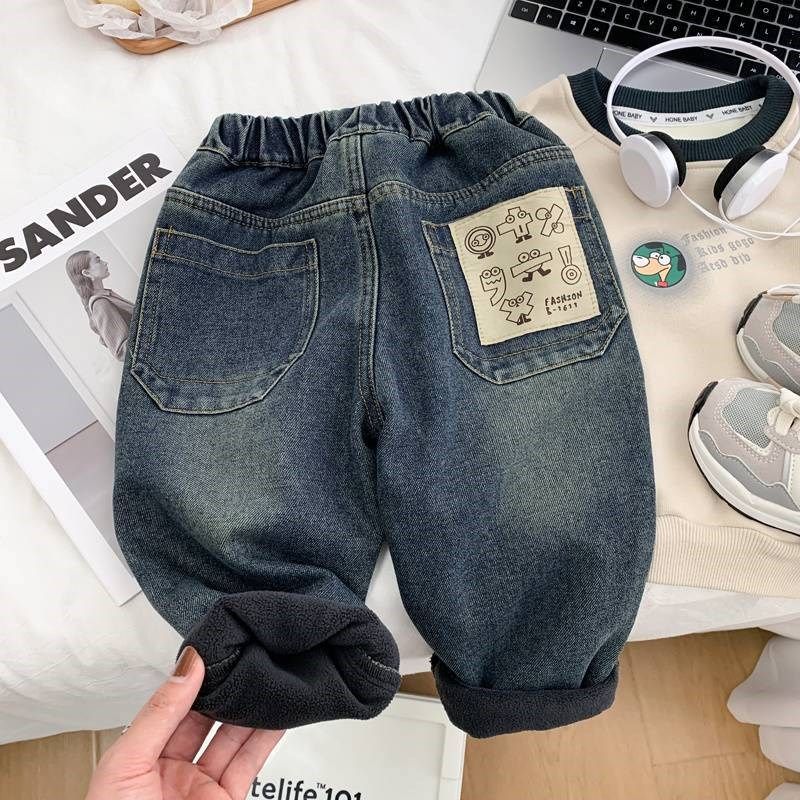 男童加绒牛仔裤儿童柔软一体绒裤子2024秋冬季中小童韩版休闲长裤,童装/婴儿装/亲子装,儿童牛仔裤,淘宝优惠券,粉丝福利购,淘宝优惠卷