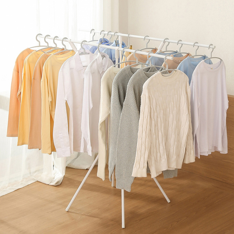 摺叠晾衣架室内晾晒架阳台晾衣杆隐形晒衣架晾被子神器落地晾晒架