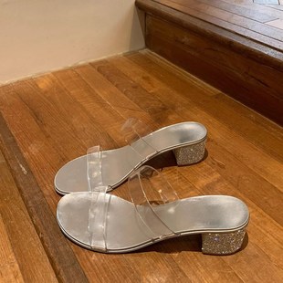 脚踩星河 百搭王 夏季 巨显腿长全钻包跟透明凉鞋