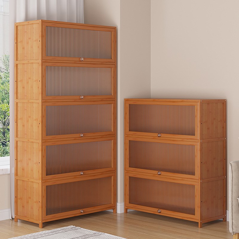 书柜带门现代简约防尘格子柜组合立柜储物柜置物儿童书架落地实木