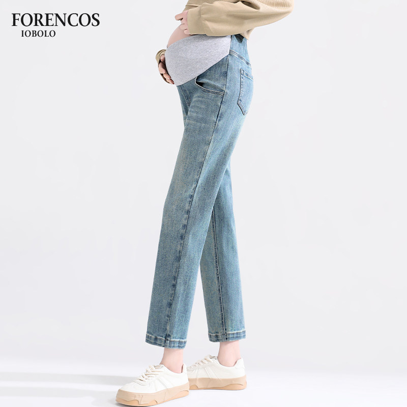 孕妇裤子外穿牛仔裤夏款小个子宽松直筒2025新款九分休闲烟管裤,孕妇装/孕产妇用品/营养,孕妇休闲裤,淘宝优惠券,粉丝福利购,淘宝优惠卷