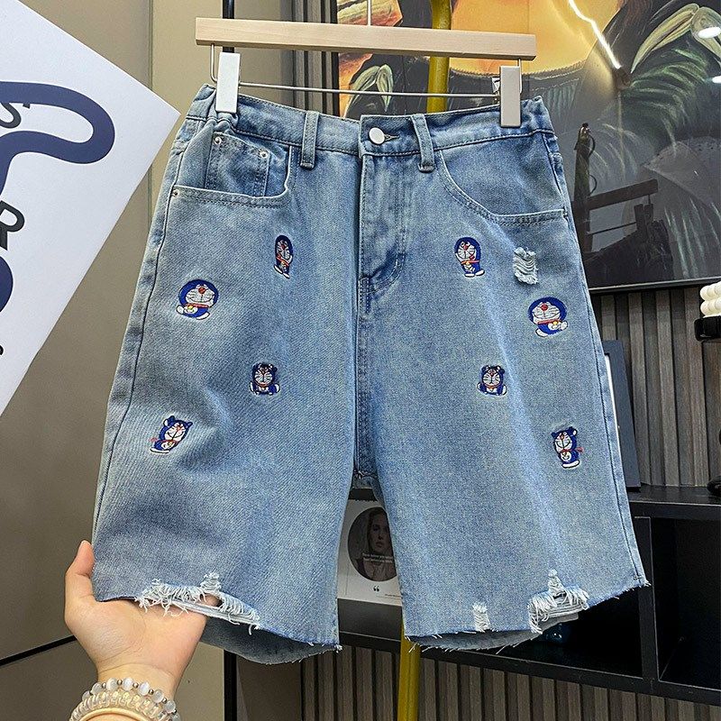 胖mm高腰牛仔短裤女夏季大码女装显瘦遮肚松紧腰小个子a字五分裤,女装/女士精品,大码裤装,淘宝优惠券,粉丝福利购,淘宝优惠卷