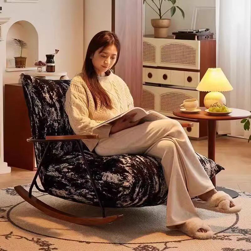 水墨画复古摇椅家用单人卧室客厅阳台懒人沙发休闲躺椅简约,住宅家具,摇椅,淘宝优惠券,粉丝福利购,淘宝优惠卷