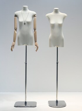韩版服装店扁身模特道具女平胸半全身橱窗女装假人偶台模特展示架