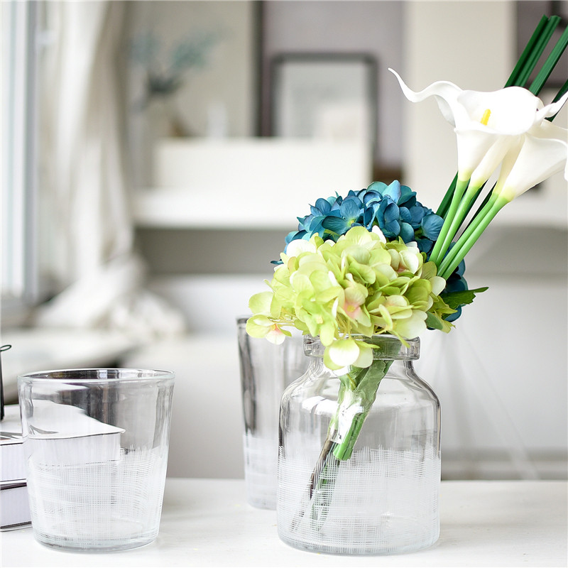 北欧简约时尚透明小号玻璃花瓶拉丝雕刻艺术品办公桌插花绿萝花器,家居饰品,花瓶,淘宝优惠券,粉丝福利购,淘宝优惠卷
