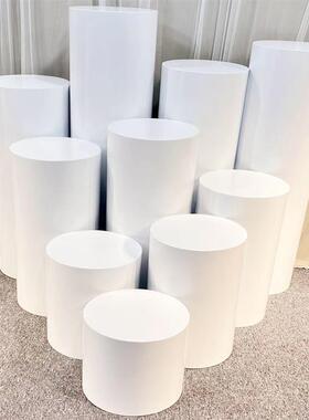 橱窗烤漆木质底座多层蛋糕模型展示地台圆柱形方形展示台展示架