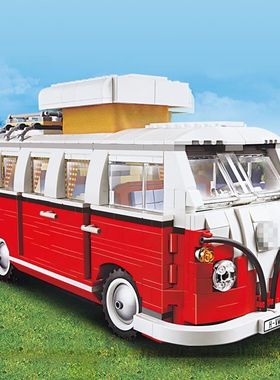 创意大众T1露营车10220儿童益智拼装中国积木玩具21001