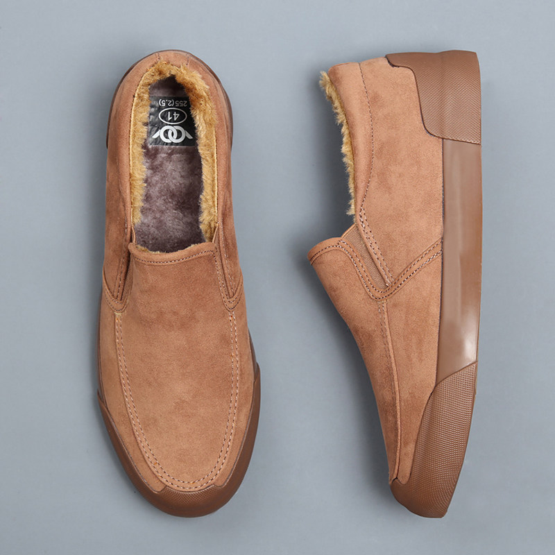 冬季男鞋加绒保暖男士休闲鞋棉鞋套脚一脚蹬懒人平底百搭大码板鞋,流行男鞋,棉鞋,淘宝优惠券,粉丝福利购,淘宝优惠卷