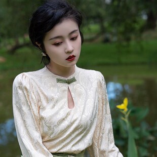 汉服女款唐装外套复古中国风女装改良旗袍盘扣上衣国风新中式套装