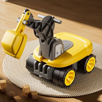 儿童玩具可乘骑工程车大脚滑行大号挖掘机挖土车超市玩具