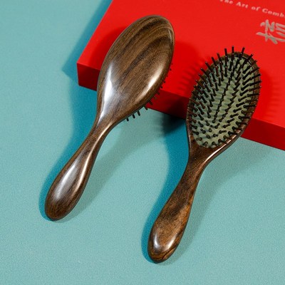 厂家沉贵宝木气囊梳按摩梳头部按摩气垫梳子檀木梳子气垫梳