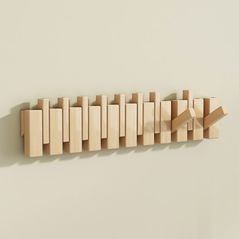 琴键挂钩入户进门玄关门后挂衣架墙上壁挂实木门后创意粘钩衣帽架