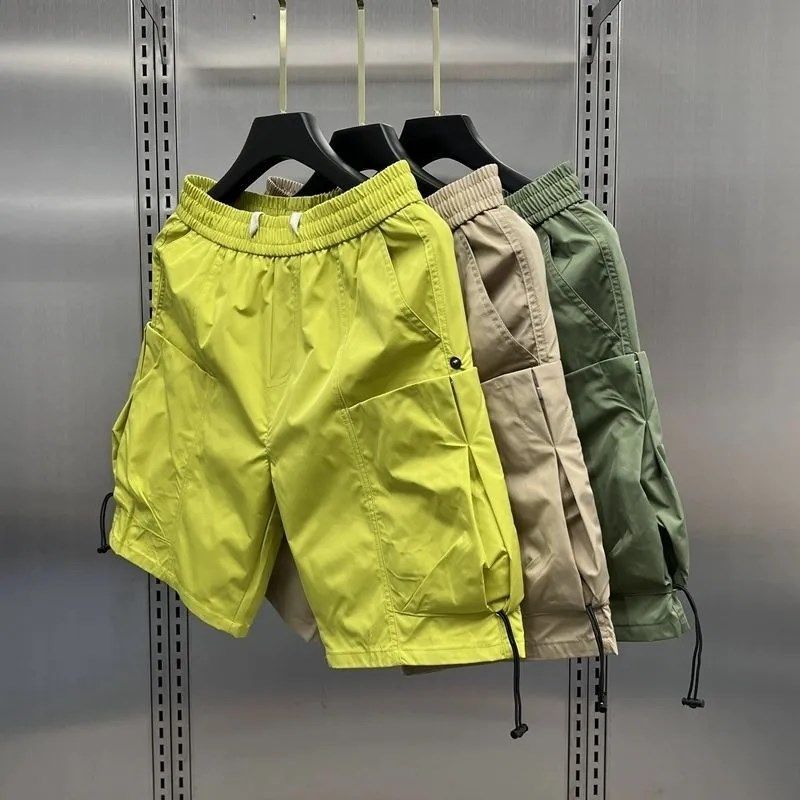 夏季新款速干大口袋设计感工装短裤男士潮流休闲短裤纯色五分裤男,男装,短裤,淘宝优惠券,粉丝福利购,淘宝优惠卷