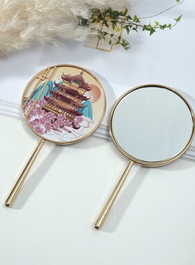 古风文创旅游纪念品镜子中国风旅游景点纪念镜黄鹤楼单面银镜