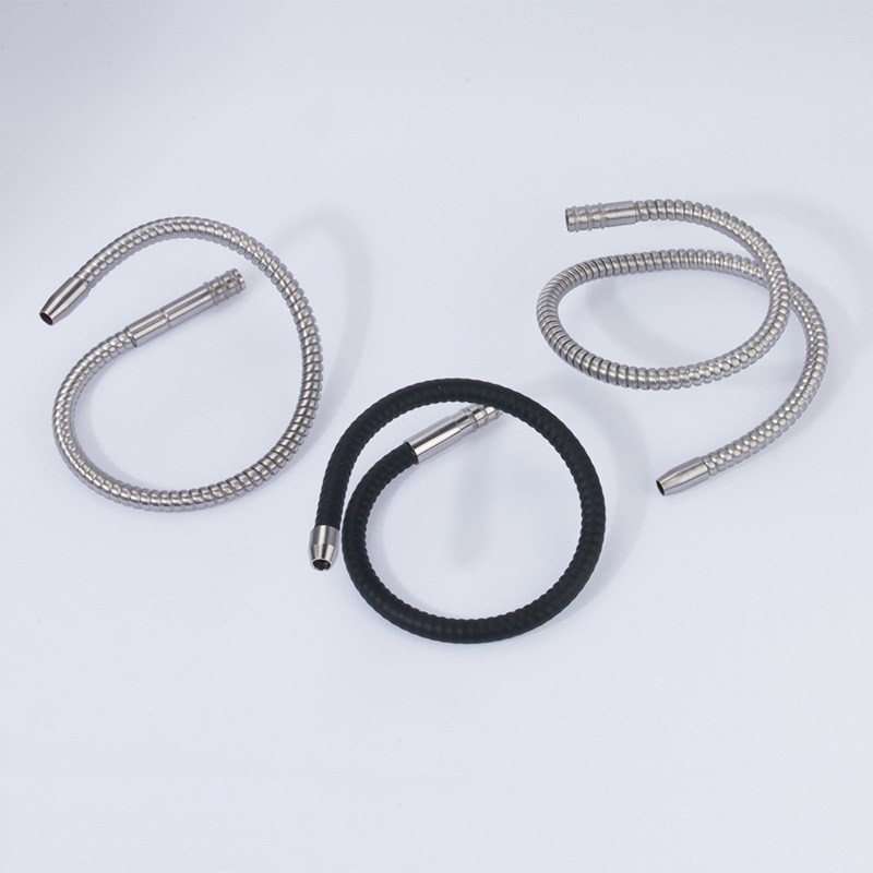 304不锈钢弯管净水龙头配件黑色2分水龙头万向出水弯管鹅颈大弯管