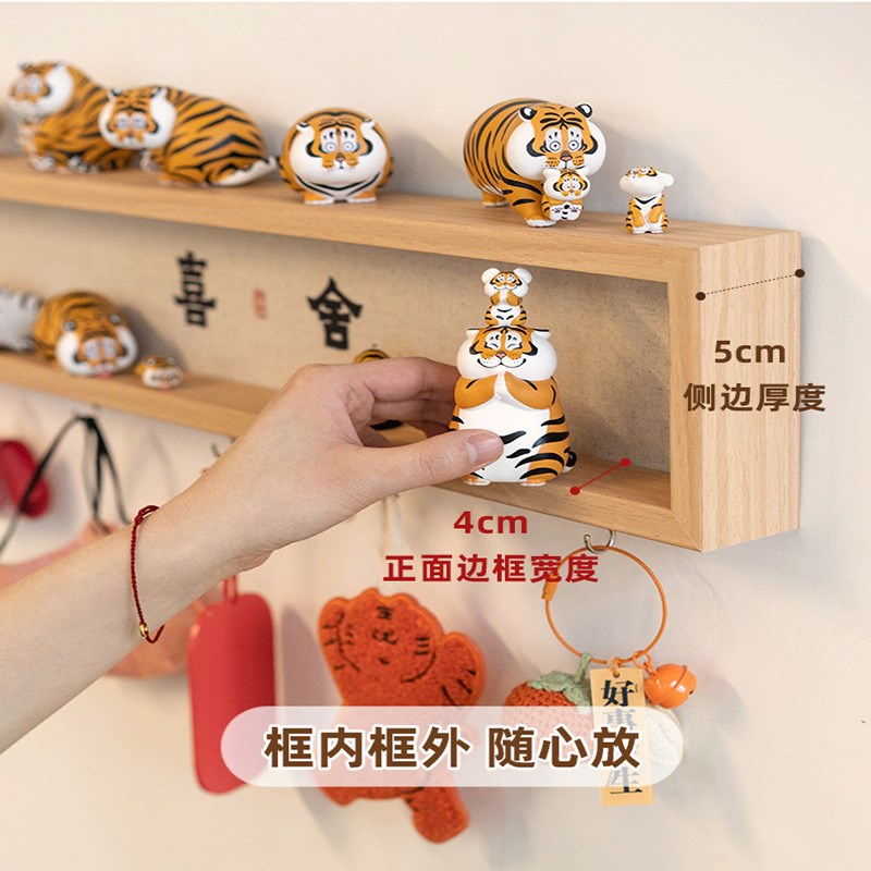 现代简约装饰画入户过道玄关收纳画LED灯画 免打孔进门置物架挂画