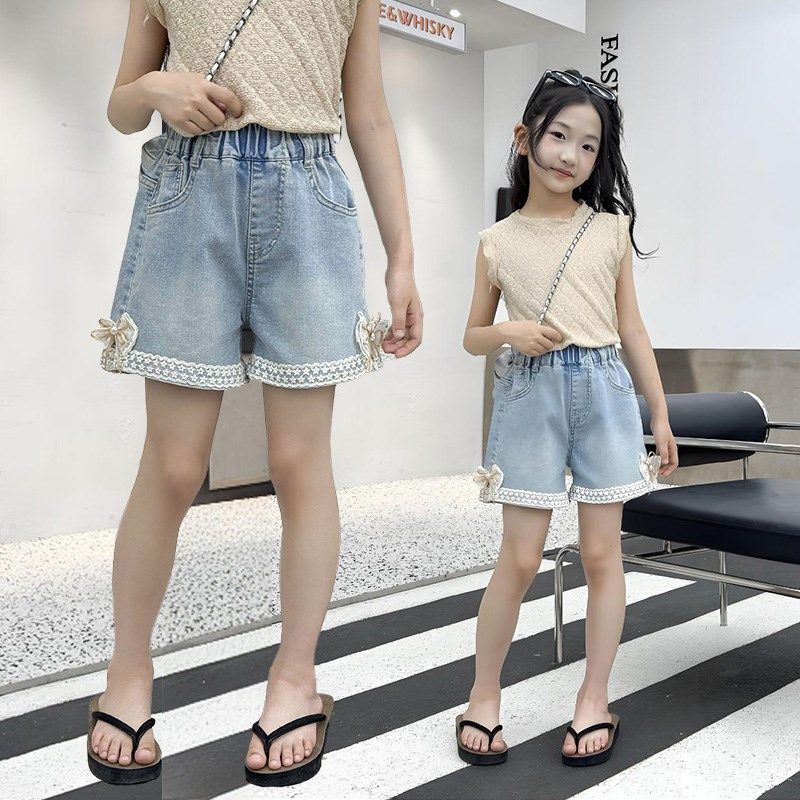 女童牛仔短裤夏季2025新款外穿裤子宝宝热裤儿童薄款小女孩喇叭裤,童装/婴儿装/亲子装,裤子,淘宝优惠券,粉丝福利购,淘宝优惠卷