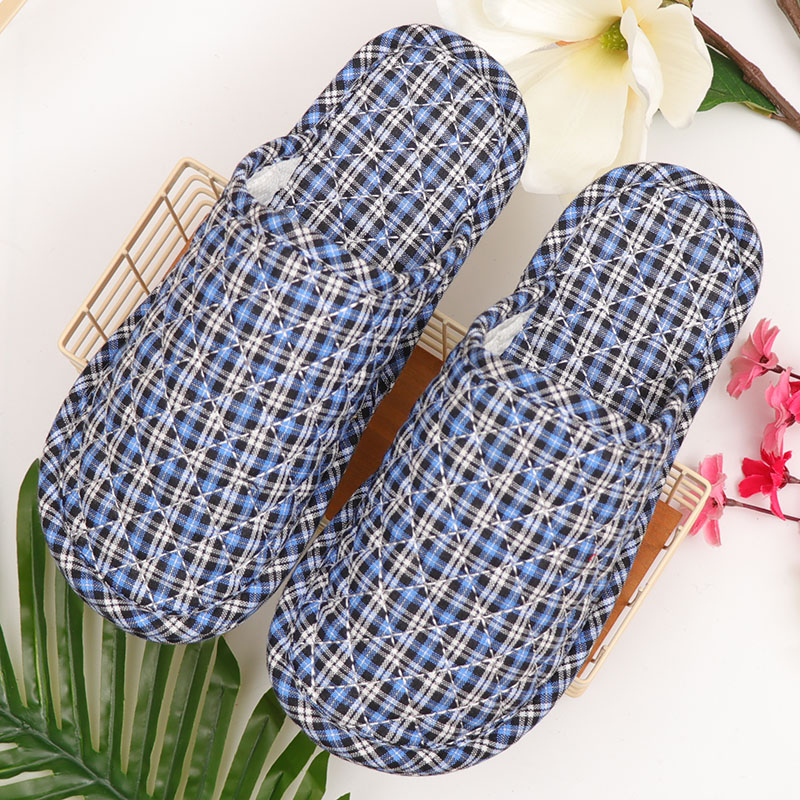 大码家用棉拖鞋冬季男士室内布底家居鞋木地板拖鞋软底布静音无声