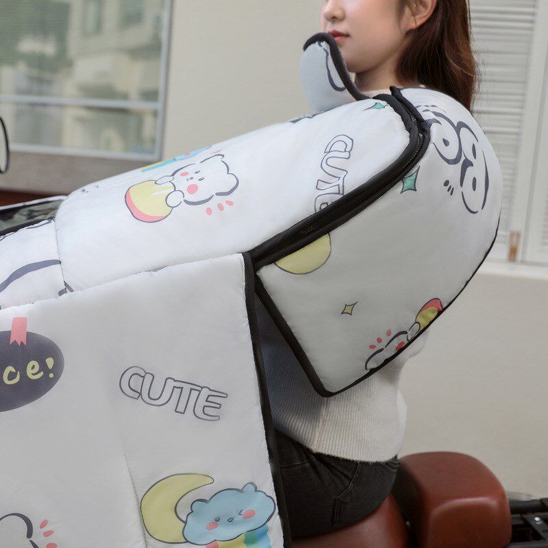 新款电动车挡风被全包斗篷式加绒加厚可拆卸护肩防水加大四季通用