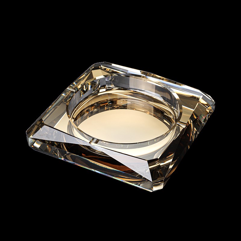 烟灰缸玻璃水晶创意家用客厅烟缸办公室酒店轻奢大气档次