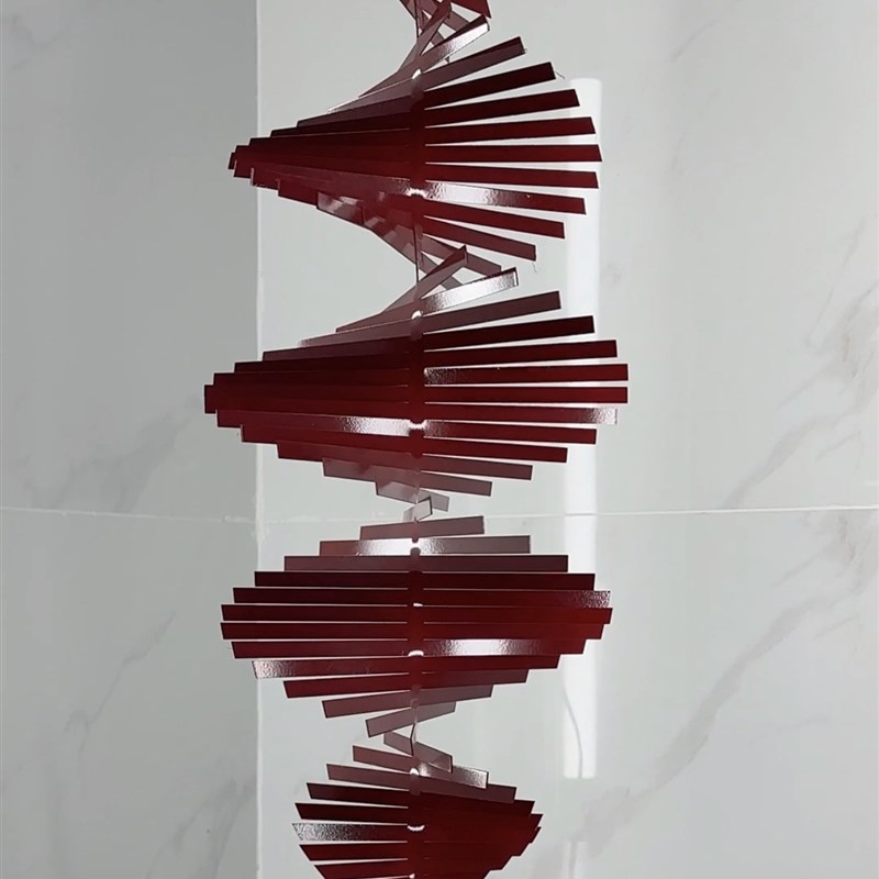 北欧3d风螺旋形旋转风铃立体挂B件三d艺术和旋不锈钢视觉挂饰风吹